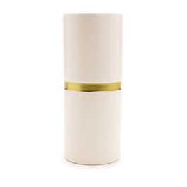 Vaso Cerâmica Off White / Dourado