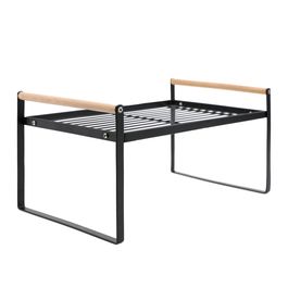 Organizador De Armário Com Alça Ferro Preto / Natural