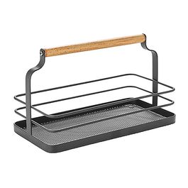 Cesta Organizadora Com Alça Ferro Preto / Natural