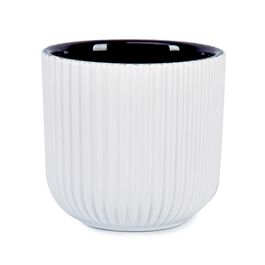 Cachepot Cerâmica Branco / Preto