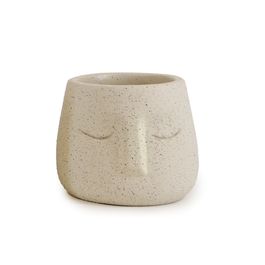 Cachepot Cimento Bege