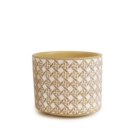 Cachepot Cerâmica Marrom / Branco