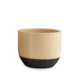 Cachepot Cerâmica Bege / Preto