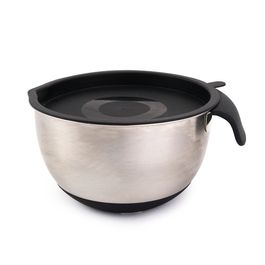 Bowl De Aço Inox Com Alça E Base Em Silicone Aço Inox Inox / Preto