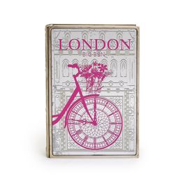 Caixa Livro London Bike Metal Colorido