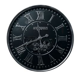 Relógio De Parede Metal Preto