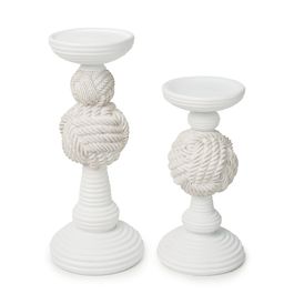 Castiçal Corda Resina Off White