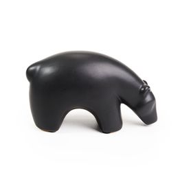 Decorativo Urso Cerâmica Preto
