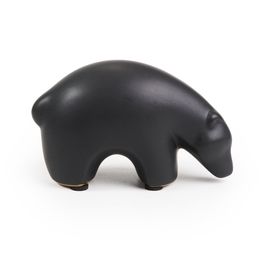 Decorativo Urso Cerâmica Preto