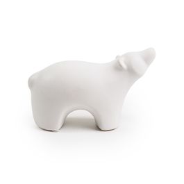 Decorativo Urso Cerâmica Branco