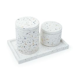 Lavabo Kit C/ 3 Peças Resina Branco Mescla