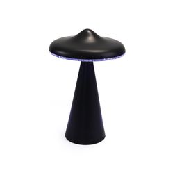 Luminária De Mesa Usb Cogumelo Metal Preto