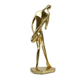 Decorativo Músico Saxofone Resina Dourado
