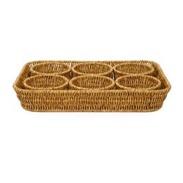 Cesto Kit C/ 7 Peças Fibra Sintética Palha