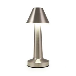 Luminária De Mesa Usb Metal Prata