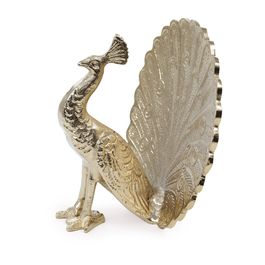Decorativo Pavão Alumínio Dourado