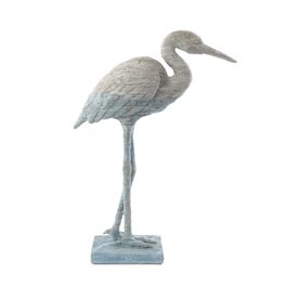 Decorativo Garça Poliresina Cinza Azul