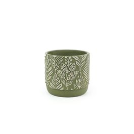 Cachepot Cimento Verde Branco