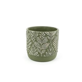 Cachepot Cimento Verde Branco