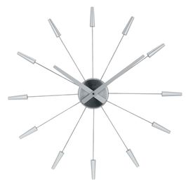 Relógio De Parede Metal Prata