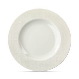 Prato Sobremesa Santorini Porcelana Branco Branco