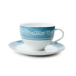 Xícara Chá Viena Porcelana Azul