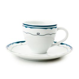 Xícara Café Cannes Porcelana Azul