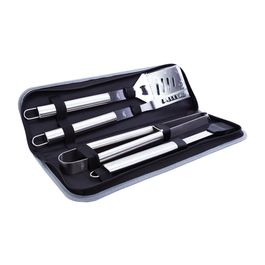 Kit Churrasco C/ 5 Peças Aço Inox Inox / Preto
