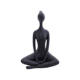 Escultura Yoga Resina Preto