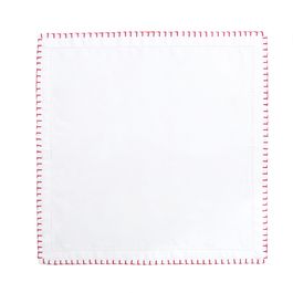 Guardanapo Jogo C/ 4 Peças Algodão Branco / Vermelho