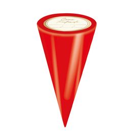 Kit Cone Festa Metalizado Com Etiqueta Liso Vermelho
