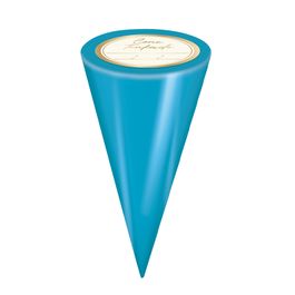 Kit Cone Festa Metalizado Com Etiqueta Liso Azul