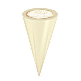 Kit Cone Festa Metalizado Com Etiqueta Liso Creme