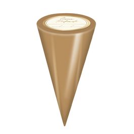 Kit Cone Festa Metalizado Com Etiqueta Liso Caramelo
