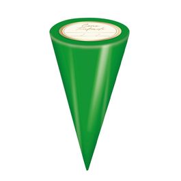 Kit Cone Festa Metalizado Com Etiqueta Liso Verde