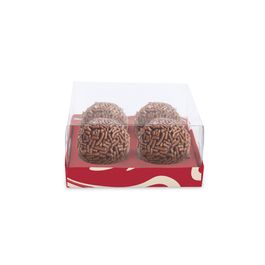 Caixas Para Brigadeiros E Bombons Prestige Cristal Duna Vermelho