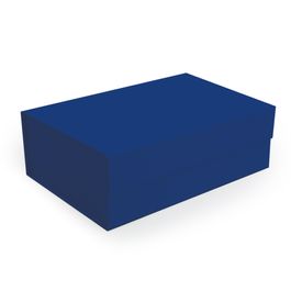 Caixa Rígida Dobrável Retangular Com Ima Liso Azul Escuro