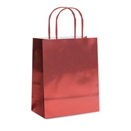 Sacola De Papel Liso Metalizado Vermelho Fosco