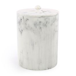 Lixeira Poliresina Marmore Branco