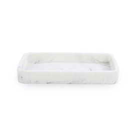 Bandeja Poliresina Marmore Branco