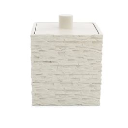 Porta Disco De Algodão Poliresina Bege