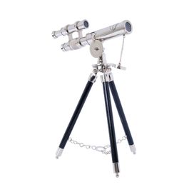 Luneta De Mesa Alumínio Prata Preto