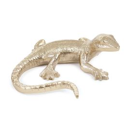 Decorativo Lagarto Alumínio Dourado