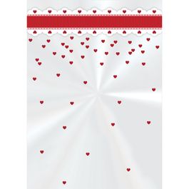 Saco Transparente Cute Heart Vermelho / Branco