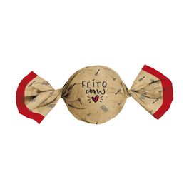 Folha Para Trufa Feita Com Amor Preto / Pardo / Vermelho