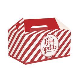 Caixa Kit Lanche Linha Delivery Vermelho / Branco