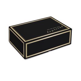 Caixa Ret Realce Grid Preto / Ouro