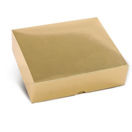 Caixa Retangular Tampa Fundo New Laminada Metalizada Ouro