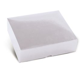 Caixa Retangular Tampa Fundo New Laminada Metalizada Prata