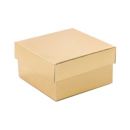 Mini Caixa Quadrada Laminada Metalizada Ouro